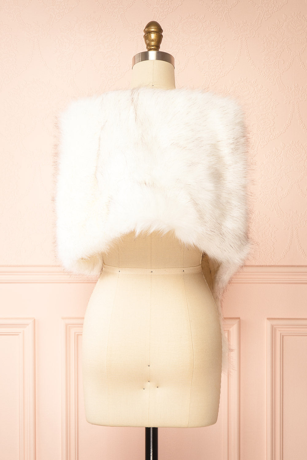 Aglae Silver Faux Fur Shawl Wrap | Boudoir 1861 back view