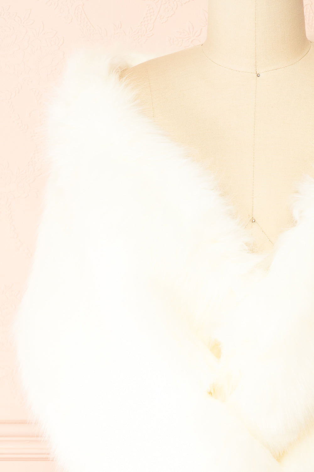 Aglae Ivory Faux Fur Shawl Wrap | Boudoir 1861 front