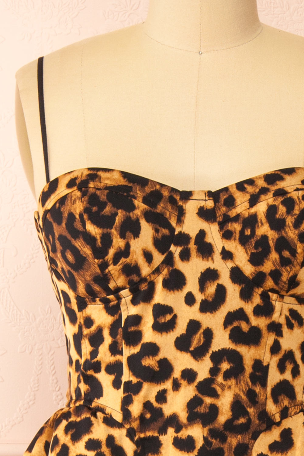 Aidan Leopard Bustier Midi Dress | Boutique 1861 front