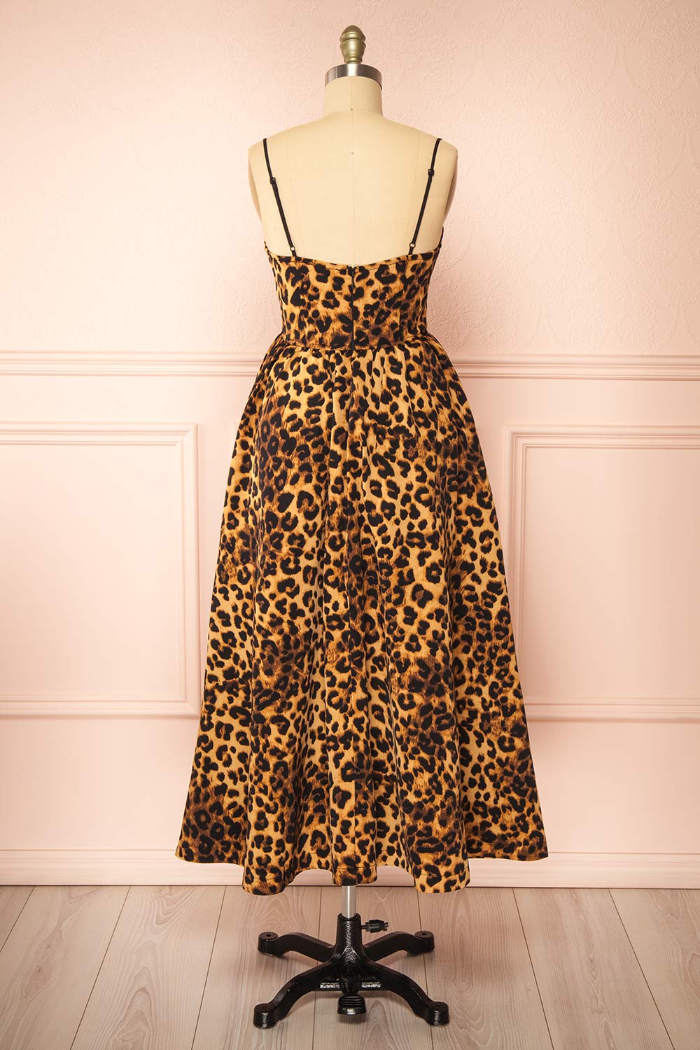 Aidan Leopard Bustier Midi Dress | Boutique 1861 back view