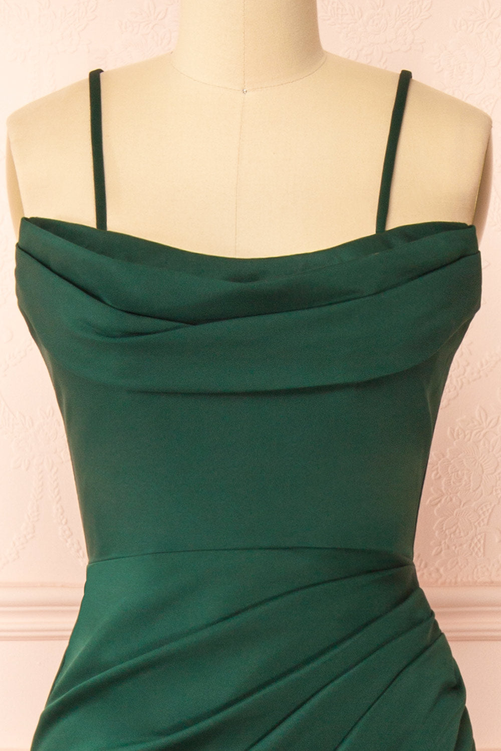 Ailsa Green Strapless Gown w/ High Slit | Boutique 1861 straps