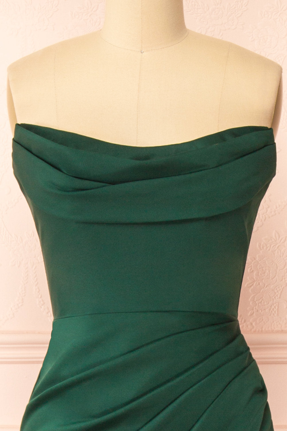 Ailsa Green Strapless Gown w/ High Slit | Boutique 1861 front