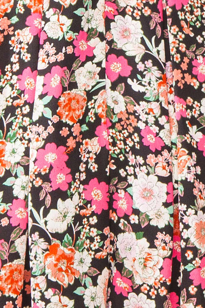 Aislinn Floral Romper w/ Fabric Belt | Boutique 1861 fabric