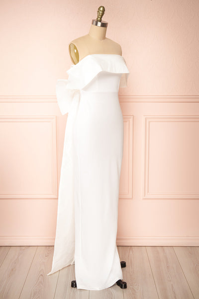 Akalyia Bridal Maxi Dress w/ Large Bow | Boudoir 1861 side view