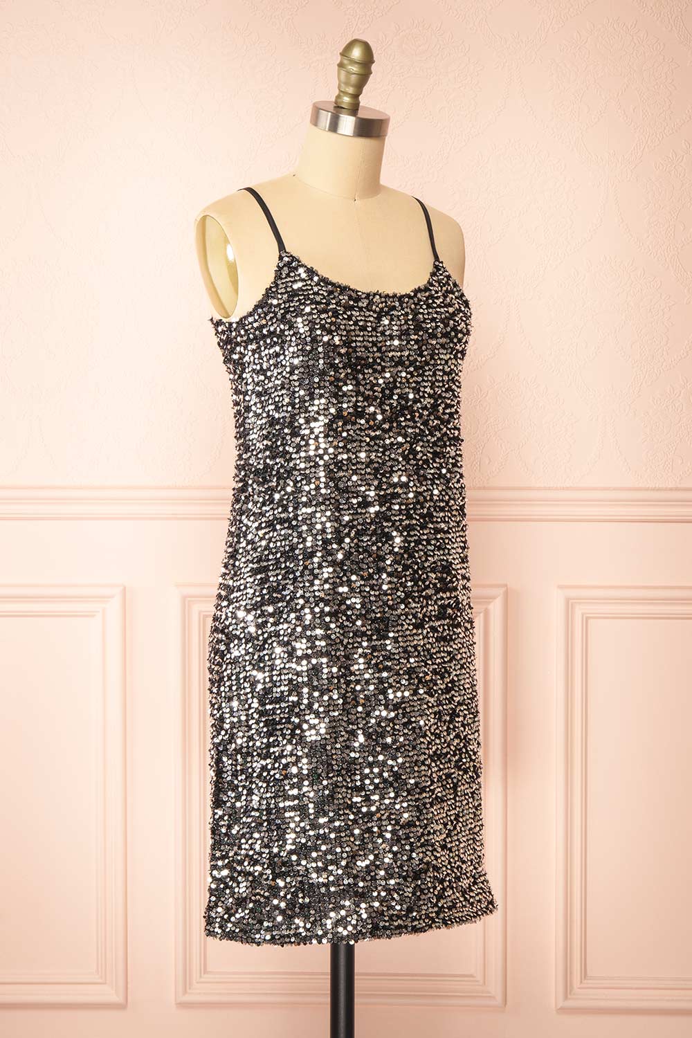 Akarui Silver Short Sequin Dress | Boutique 1861 side view