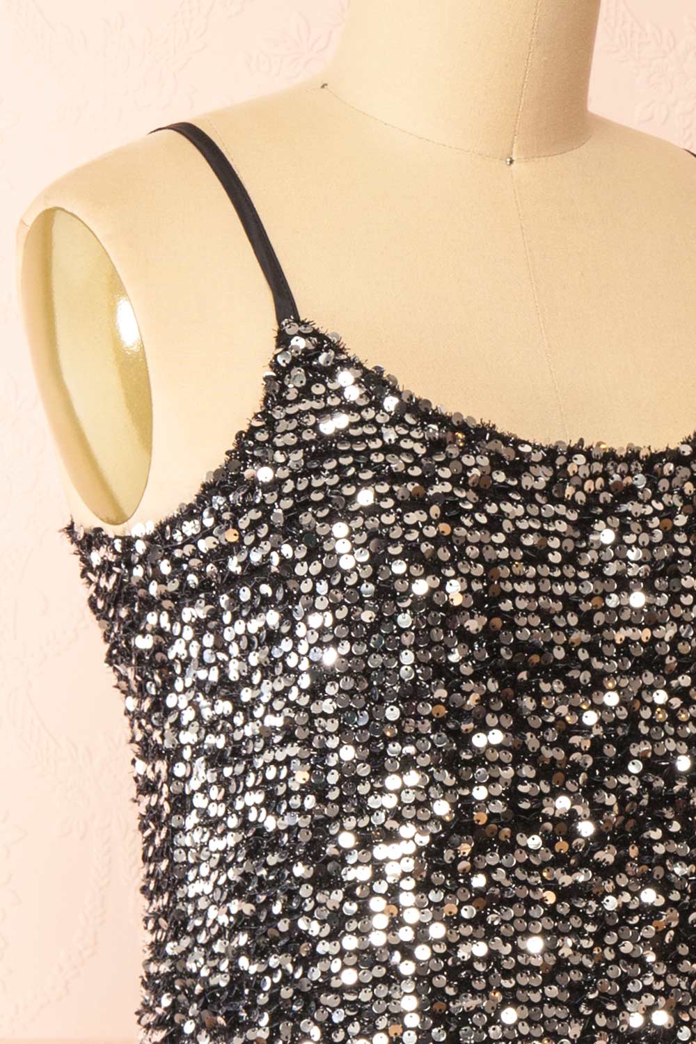 Akarui Silver Short Sequin Dress | Boutique 1861 side