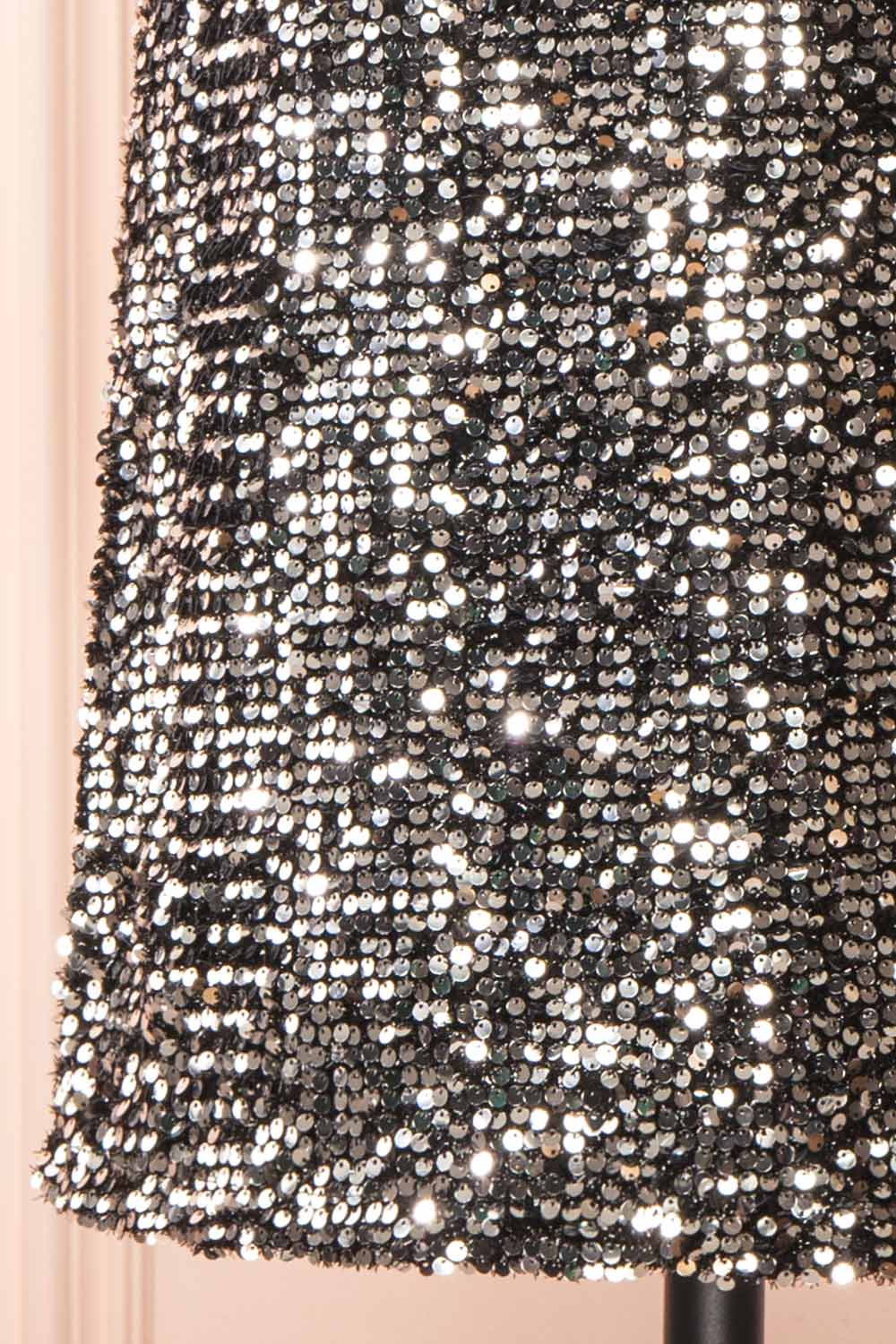 Akarui Silver Short Sequin Dress | Boutique 1861 bottom