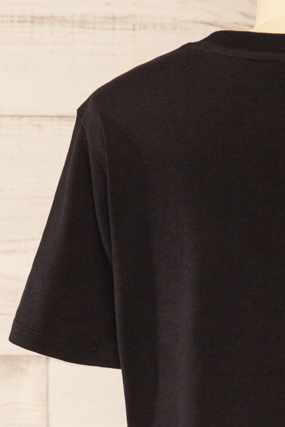 Akita Black Cotton Cropped T-shirt | La petite garçonne  back