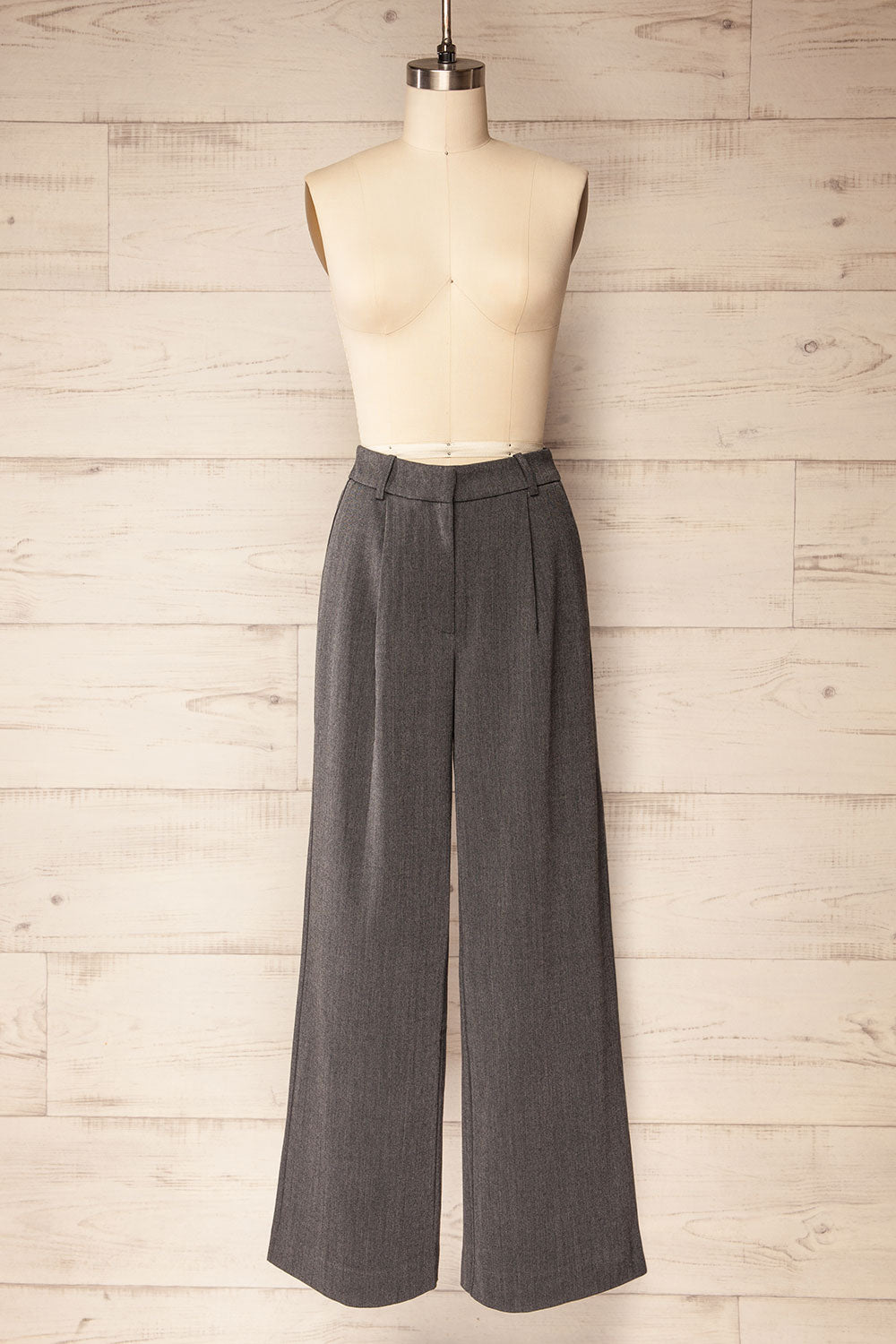 Akola Grey Wide Leg Pants | La petite garçonne front view