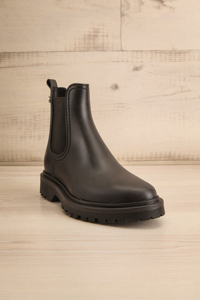 Aksai Matte Black Rain Boots | La petite garçonne front view