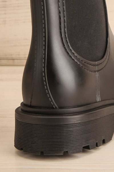 Aksai Matte Black Rain Boots | La petite garçonne back detail