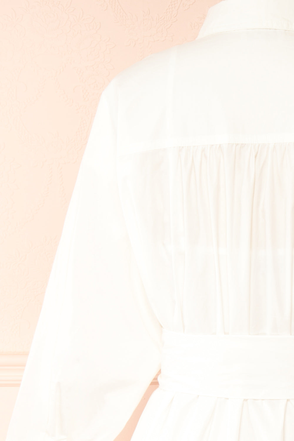 Alanna Long White Shirt Dress w/ Belt | Boutique 1861  back