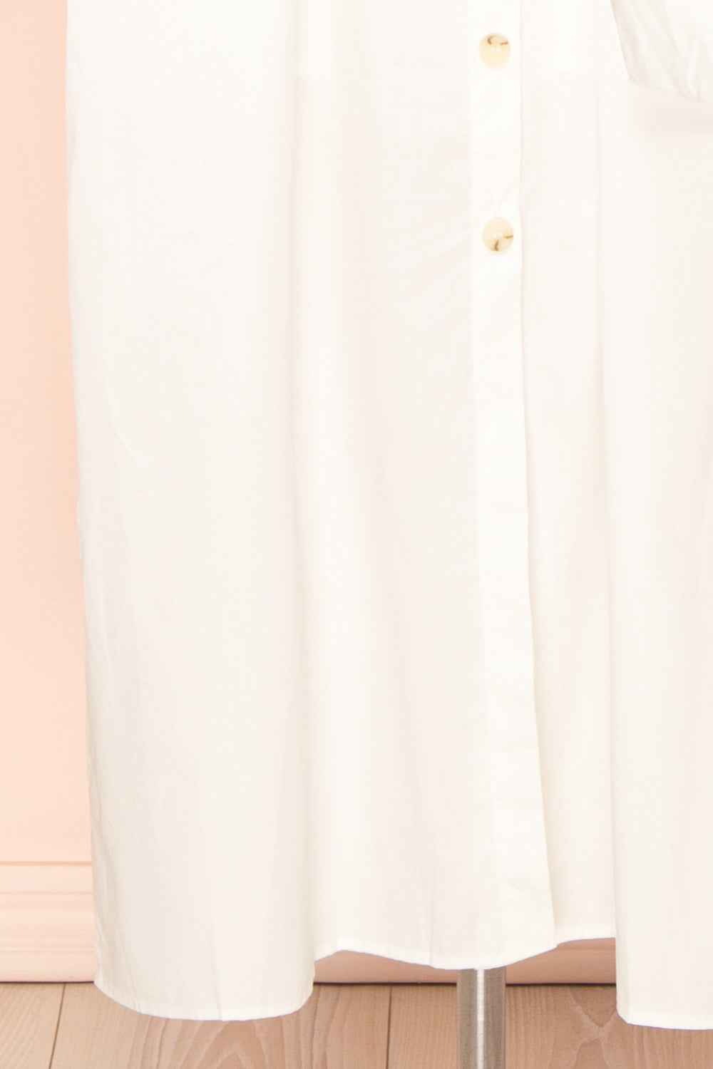 Alanna Long White Shirt Dress w/ Belt | Boutique 1861  bottom