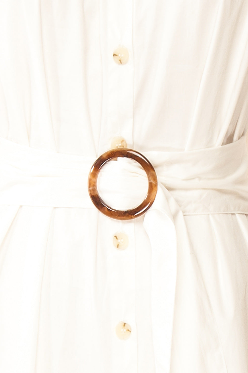 Alanna Long White Shirt Dress w/ Belt | Boutique 1861  fabric 