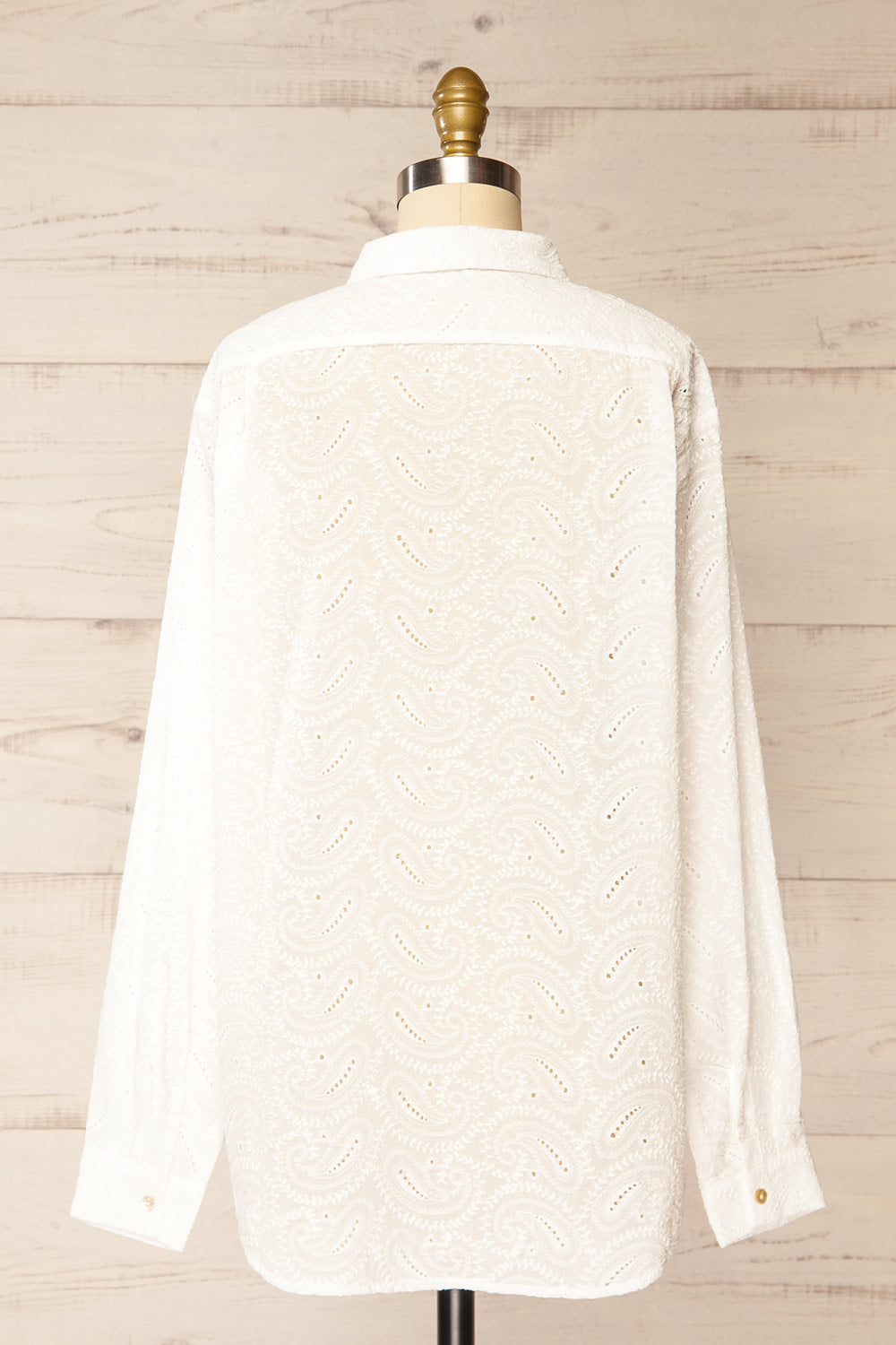 Aldbourne White Long Sleeve Shirt w/ Embroidery | La petite garçonne back view