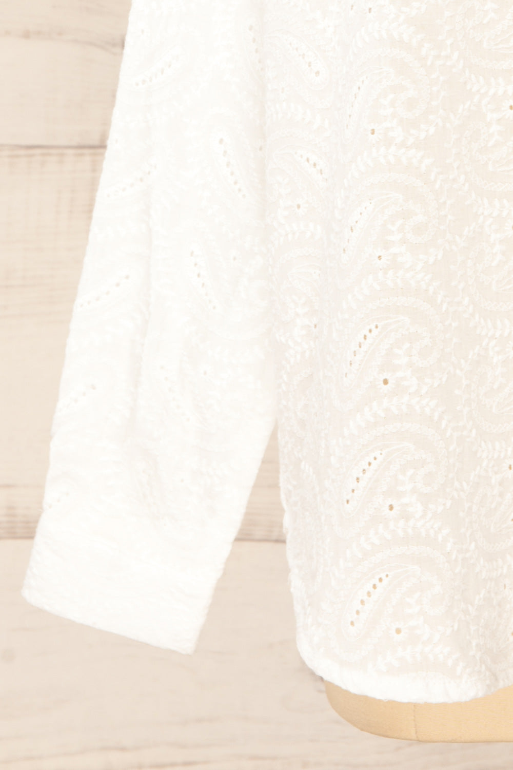 Aldbourne White Long Sleeve Shirt w/ Embroidery | La petite garçonne bottom