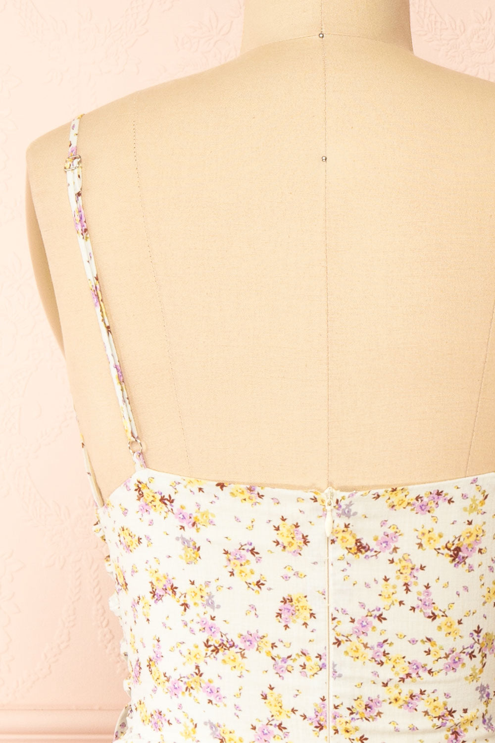 Aleena Short Floral Dress w/ Ruched Sides | Boutique 1861  back