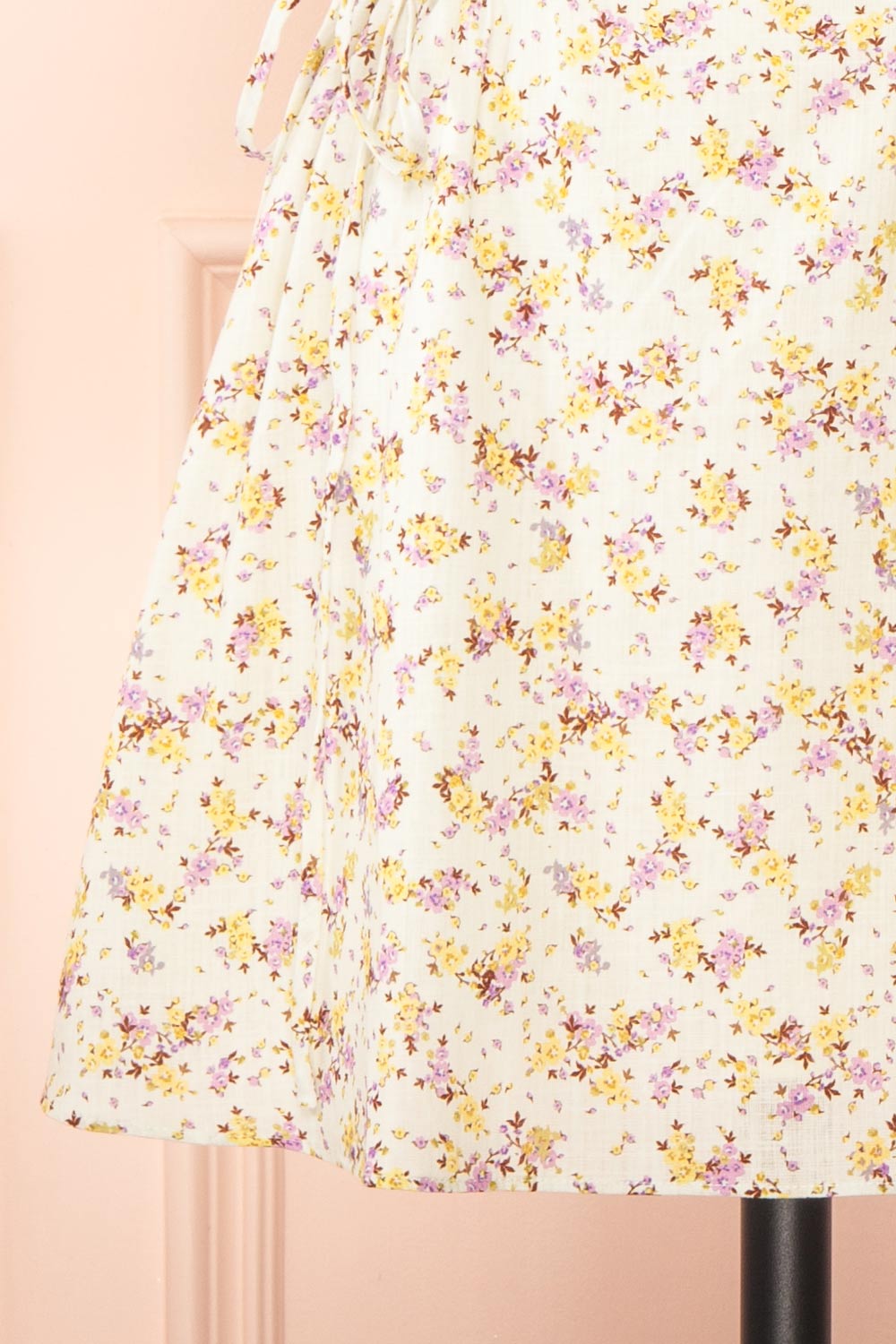 Aleena Short Floral Dress w/ Ruched Sides | Boutique 1861  bottom