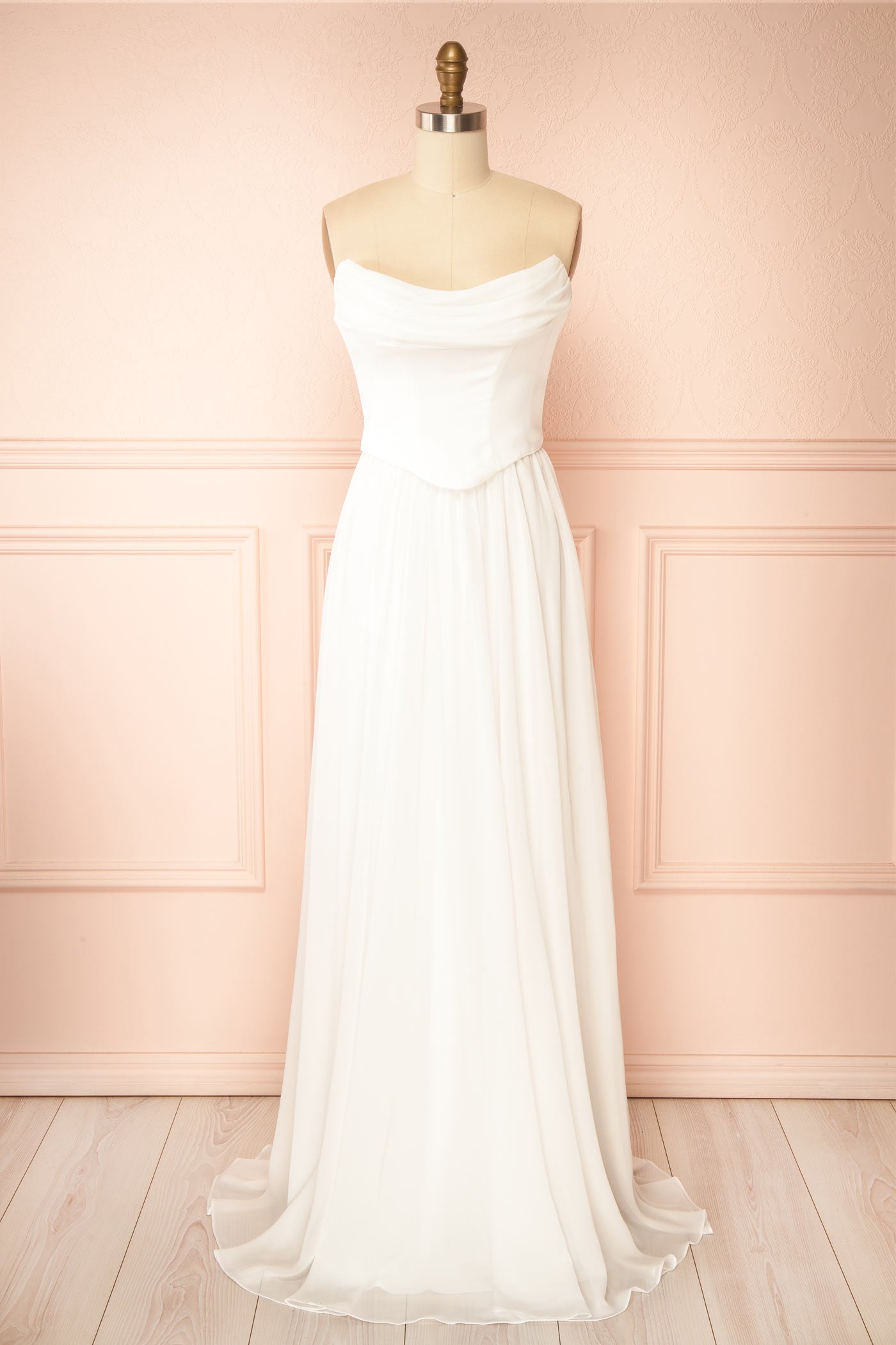 Alessandra Corset Wedding Dress with Scarf | Boudoir 1861 front view