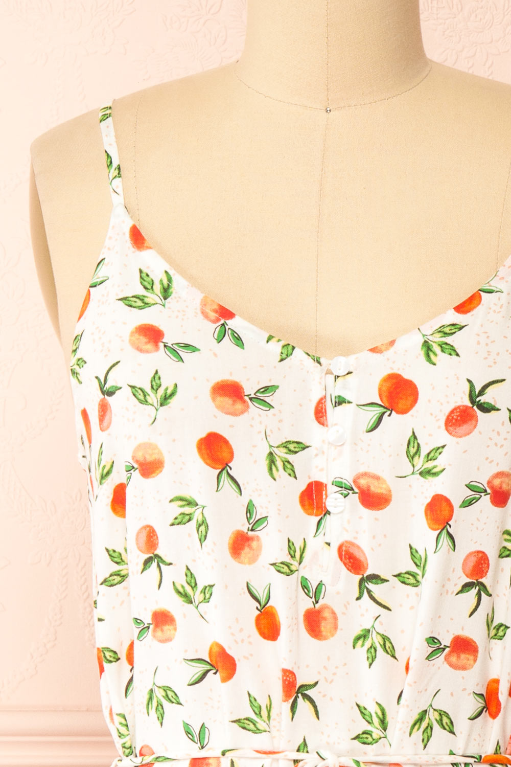Alfie | Short Fruits Print White Dress | boutique 1861 front 