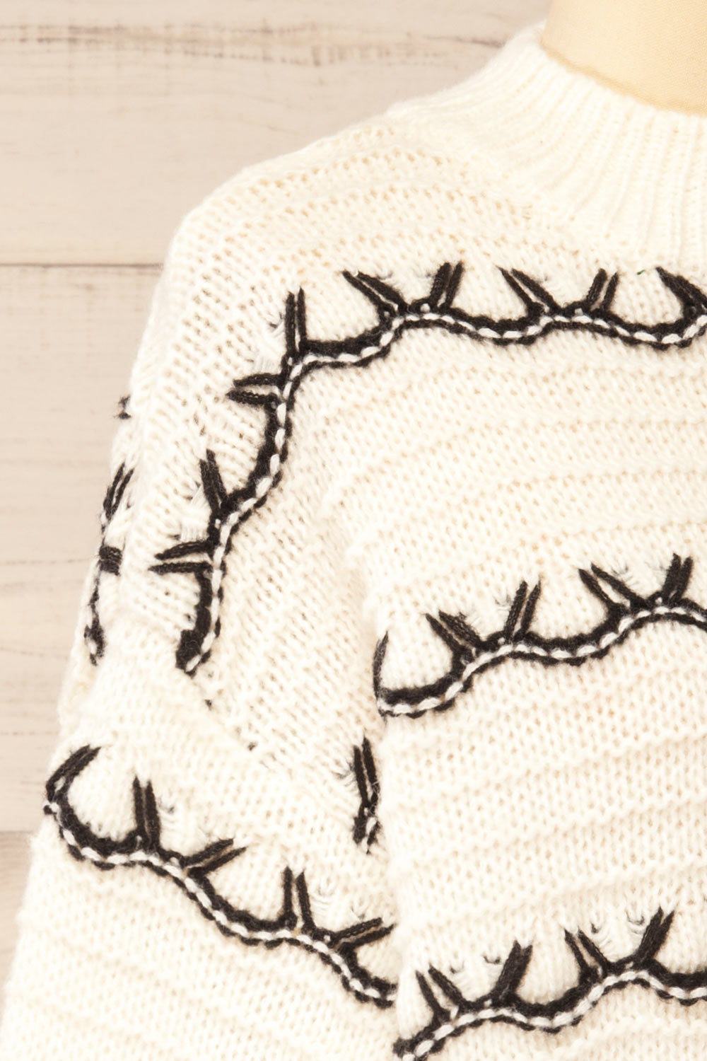 Alfreton Ivory Round Mock Knit Sweater | La petite garçonne  side