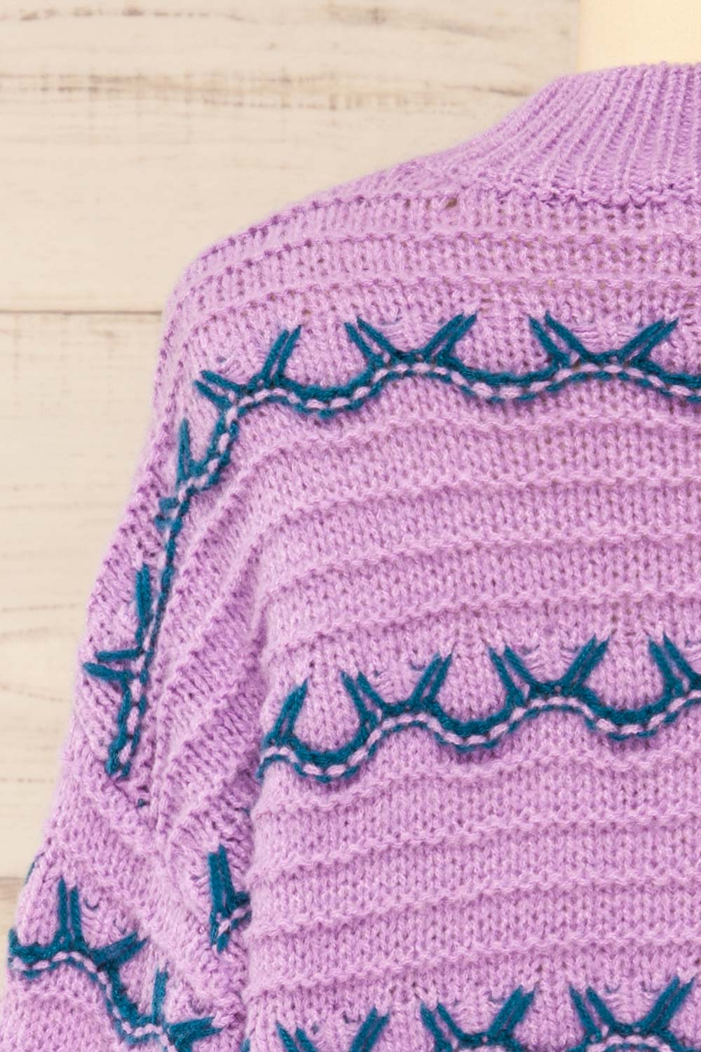 Alfreton Purple Round Mock Knit Sweater | La petite garçonne  back