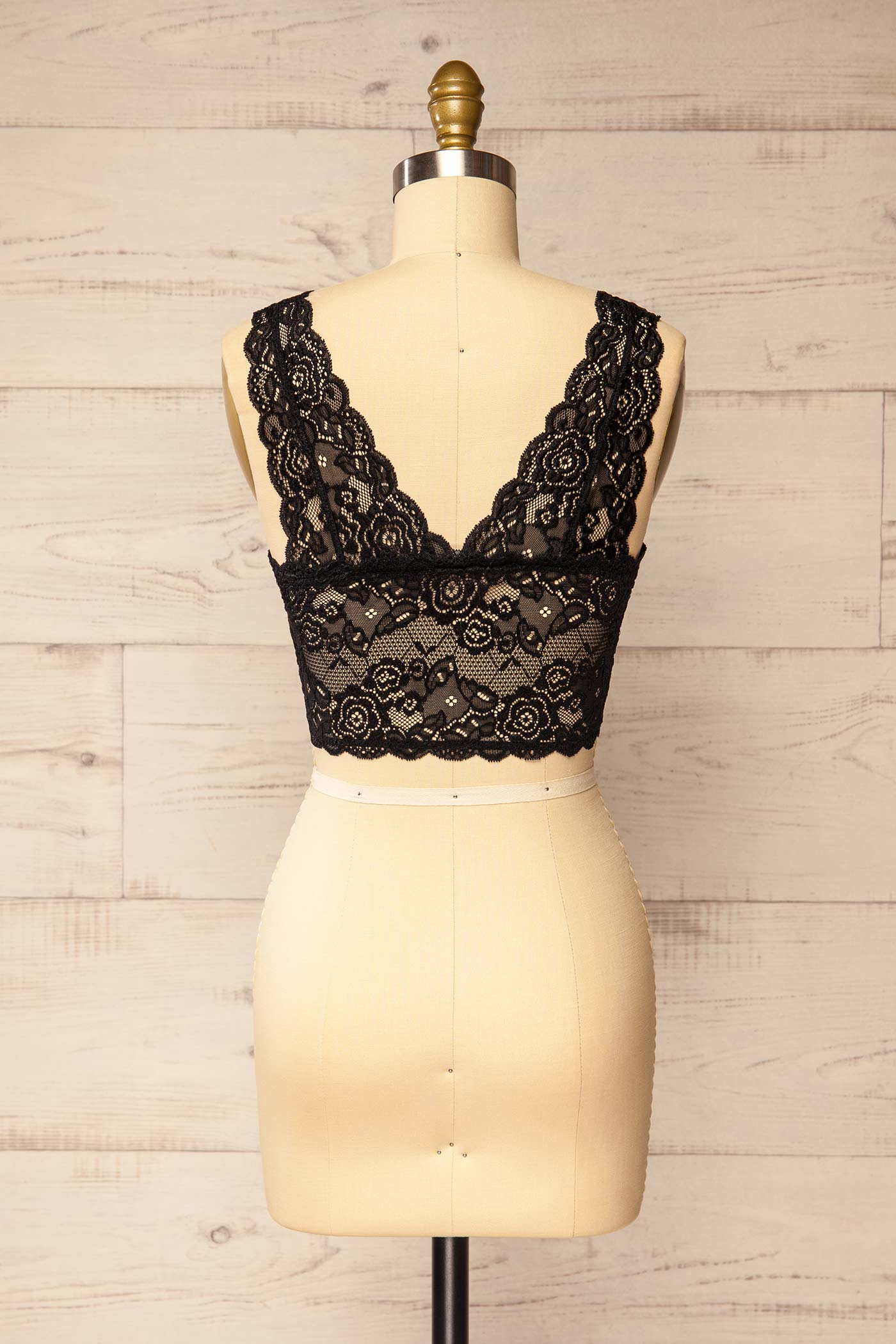 Alghero Black Floral Lace Bralette | La petite garçonne back