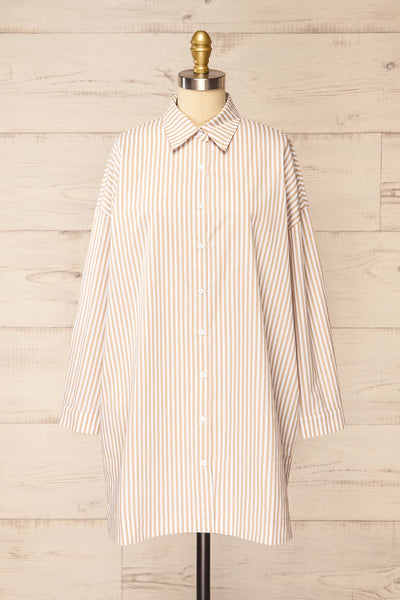 Alistaire Oversized Striped Shirt Dress | La petite garçonne front view