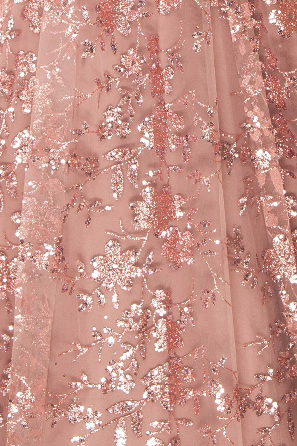 Alix Mauve Glittery V-Neck Maxi Dress | Boutique 1861 close-up fabric details