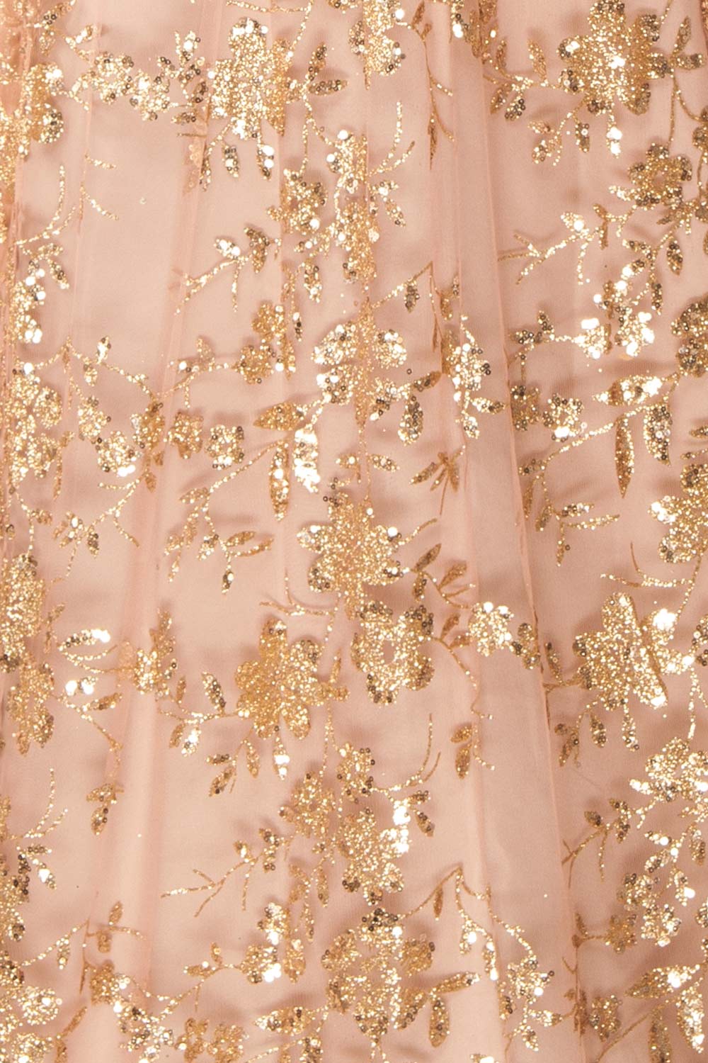 Alix Taupe Glittery V-Neck Maxi Dress | Boutique 1861 Close up fabric details