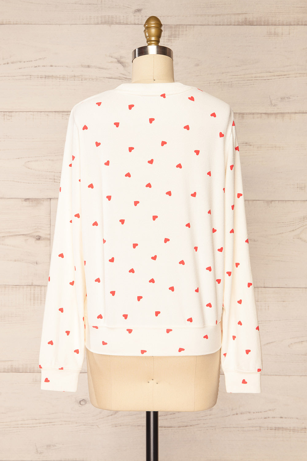 Allorah Ivory Sweater w/ Heart Pattern | La petite garçonne back view