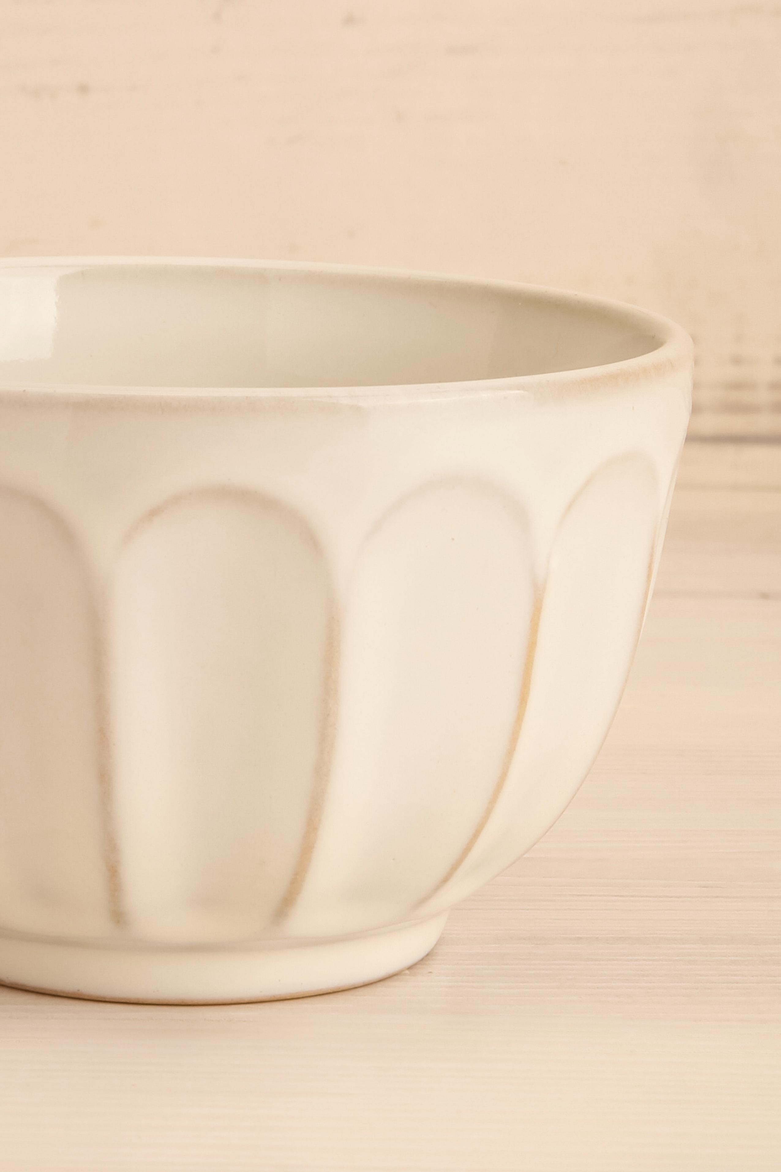 close-up view of Allstedt Scalloped Ceramic Mug at Maison garçonne