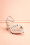 Aloisa Silver Heeled Sandals | Boutique 1861 front close-up