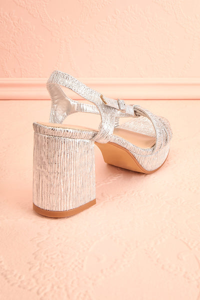 Aloisa Silver Heeled Sandals | Boutique 1861 back view