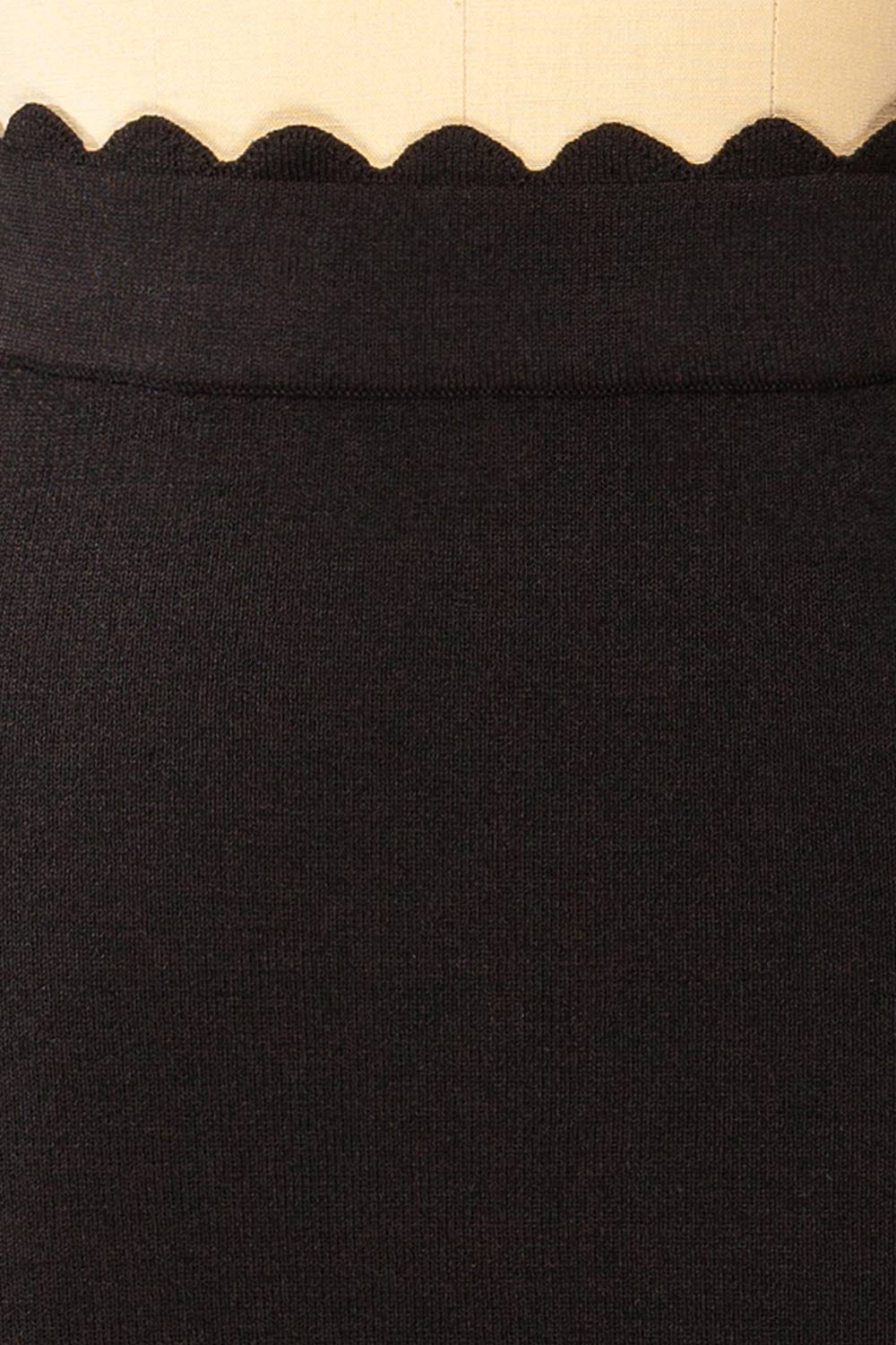 Alphacrest Fitted Black Skirt w/ Scalloped Hem | La petite garçonne  fabric 