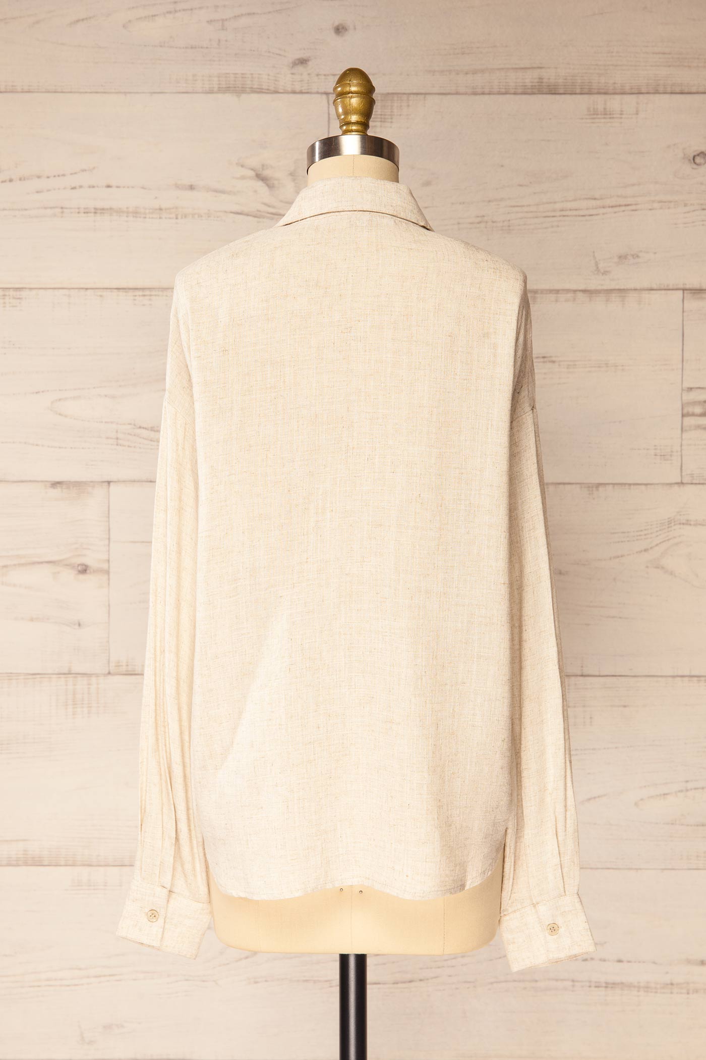 Altena Beige Relaxed Fit Button-Down Shirt | La petite garçonne back