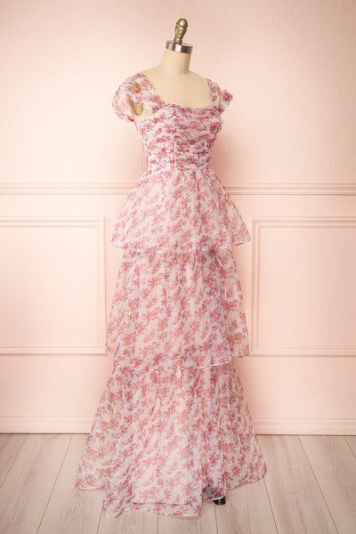 Althea Tiered Floral Maxi Dress | Boutique 1861 side view