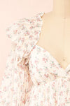 Alvia Short Floral Babydoll Dress w/ Ruffles | Boutique 1861 front close-up