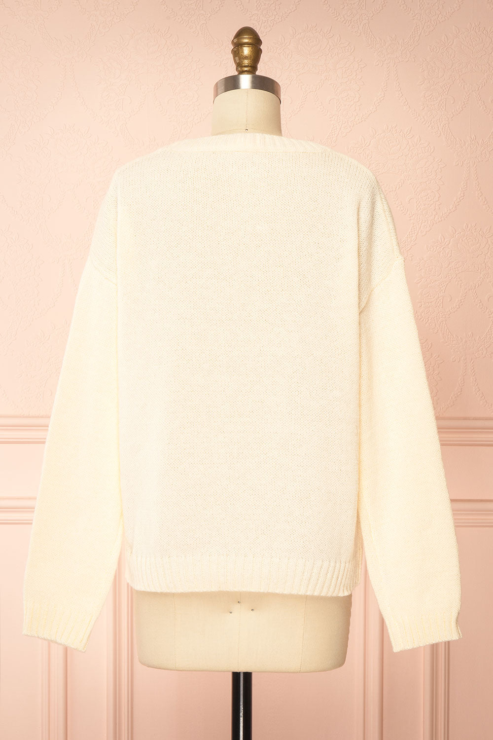 Alvina Ivory Knit Sweater with Heart-Shaped Cherries | Boutique 1861
