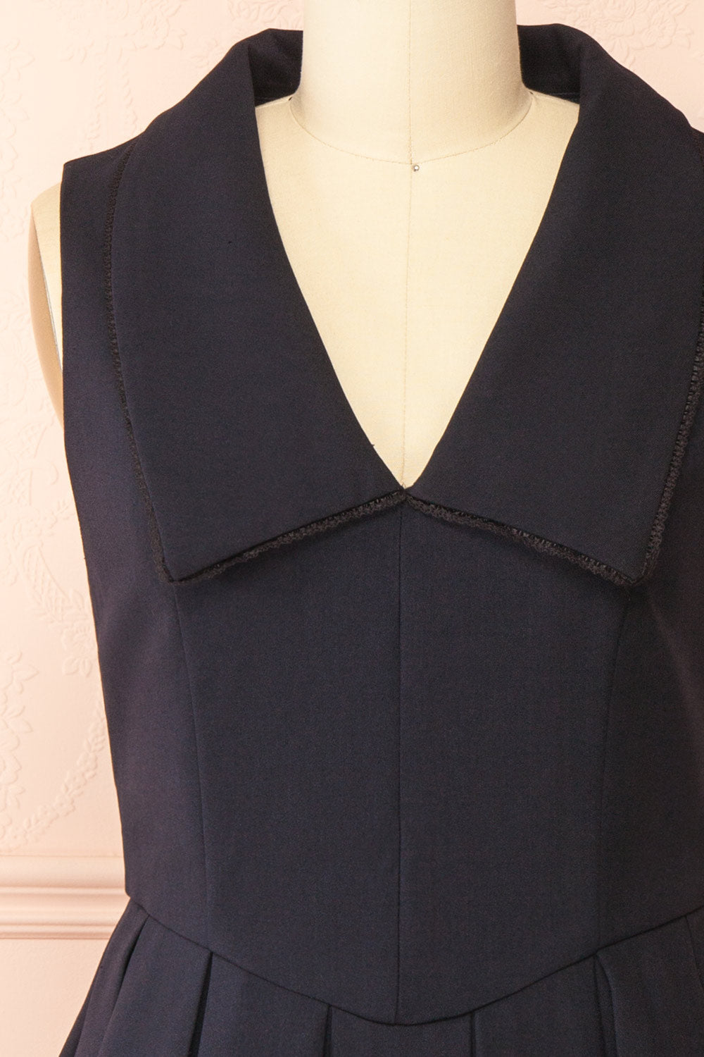 Alydia Short Black Preppy Dress with Pockets | Boutique 1861 front