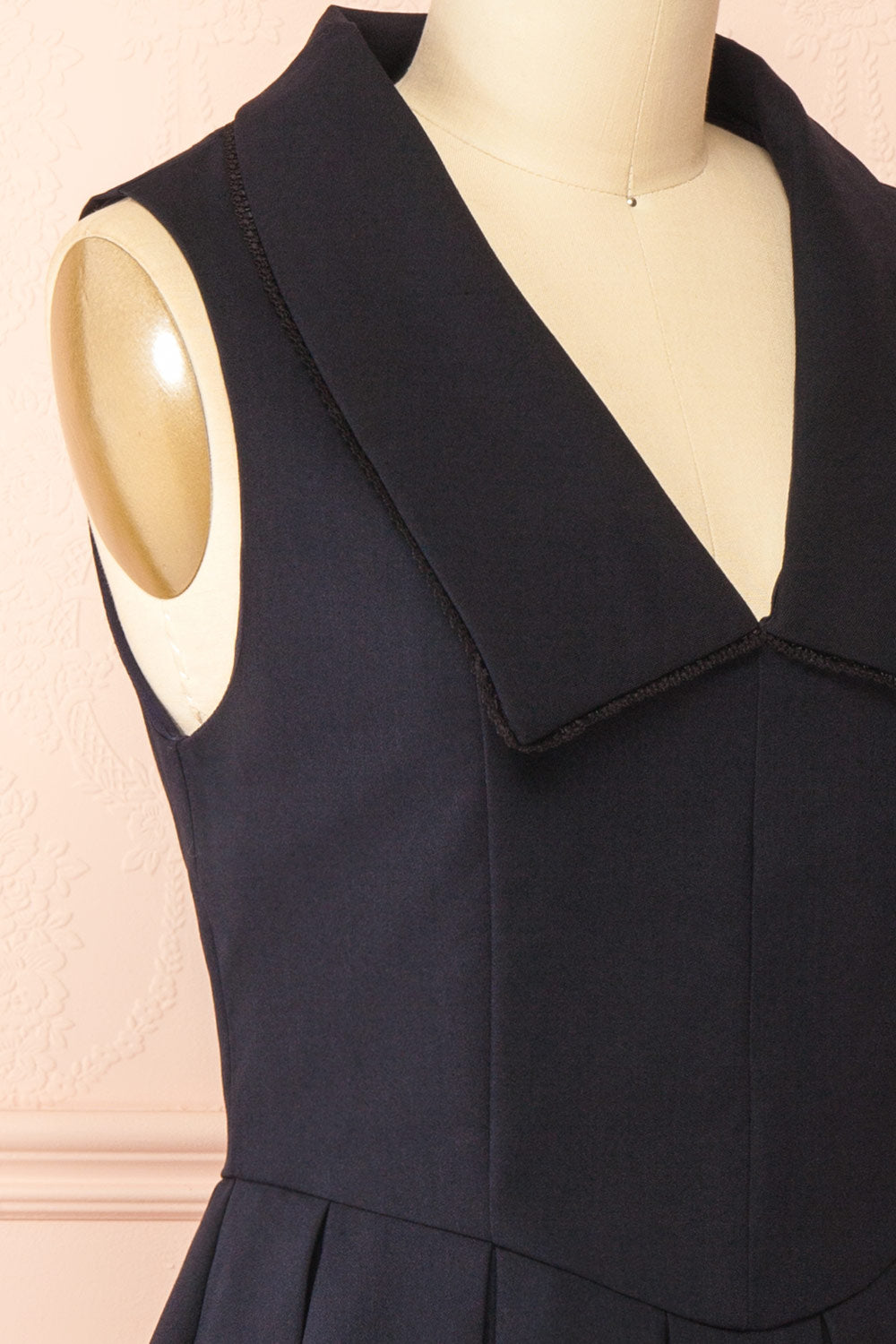 Alydia Short Black Preppy Dress with Pockets | Boutique 1861 side