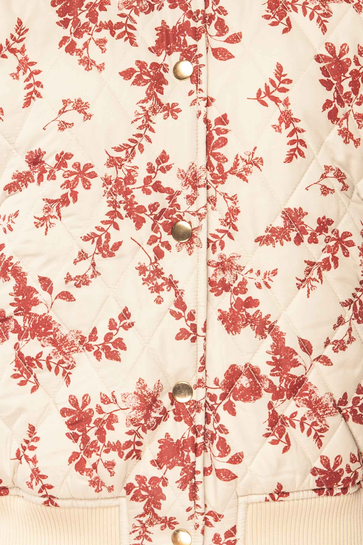 Alzenau Cream Quilted Jacket with Floral Print | La petite garçonne fabric 