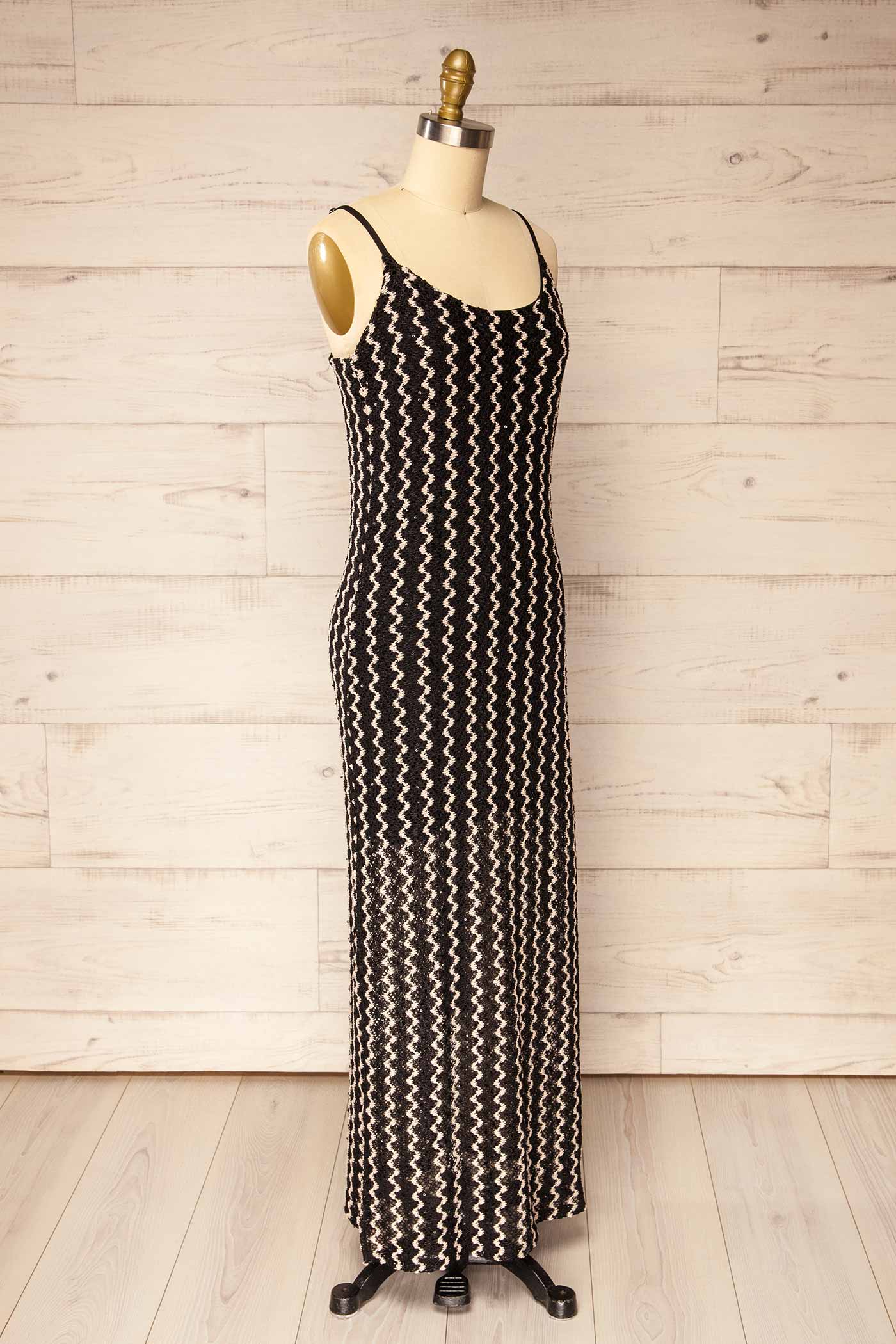 Alzey Long Crochet Dress with Wavy Pattern | La petite garçonne side