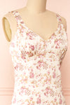 Amabel Floral Silky Midi Dress | Boutique 1861 side close-up