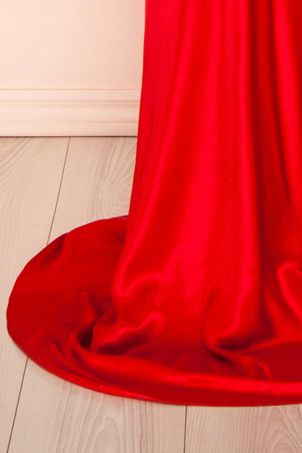 Amana Red Maxi Satin Dress w/ Cowl Neck | Boutique 1861 bottom 