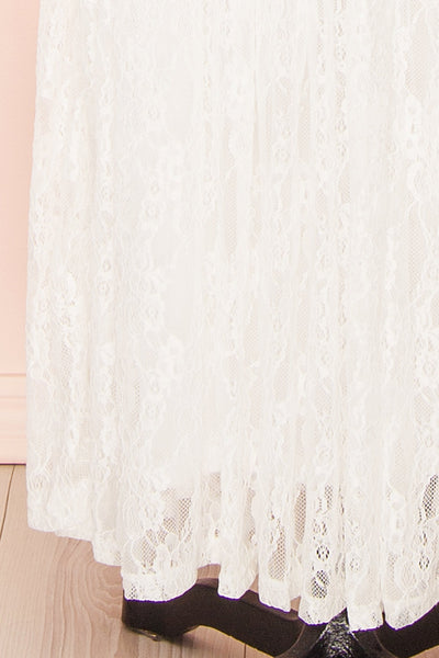 Amarys White Tiered Lace Maxi Dress | Boutique 1861 bottom