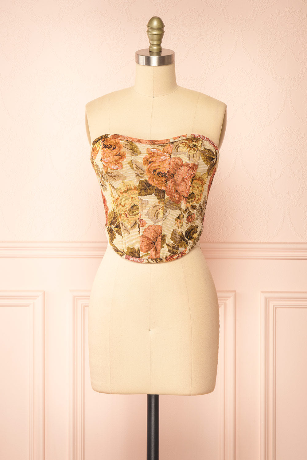 Amberly Jacquard Bustier Corset Top | Boutique 1861 front view