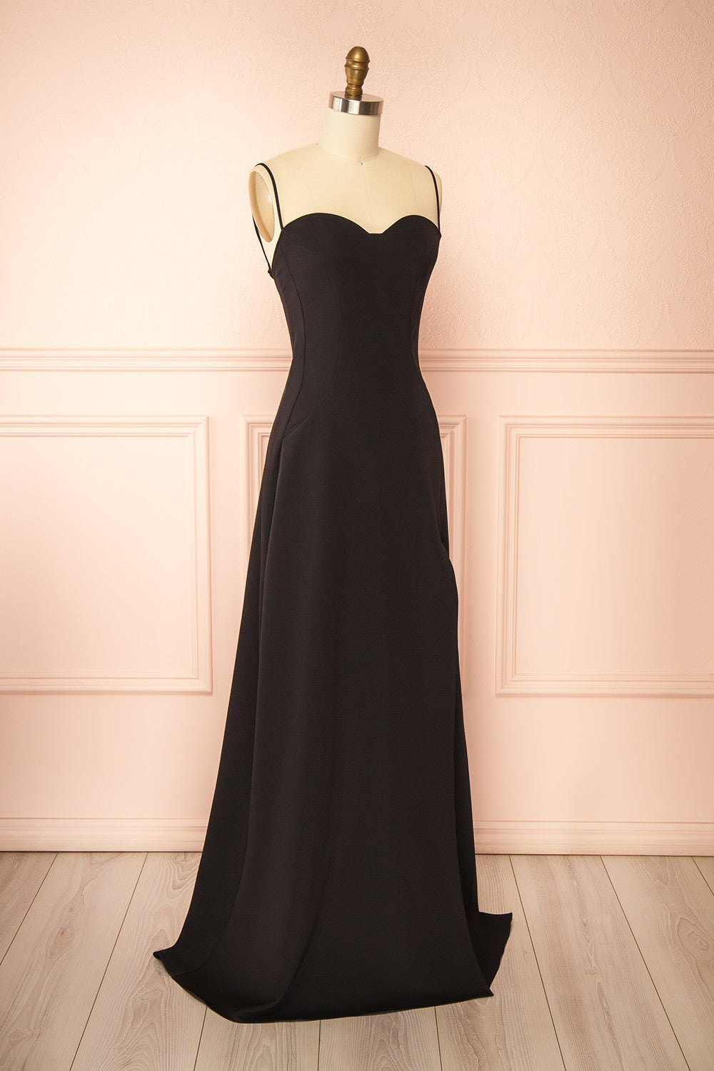 Amellia Black A-Line Maxi Dress with Front Slit by Arti Gogna