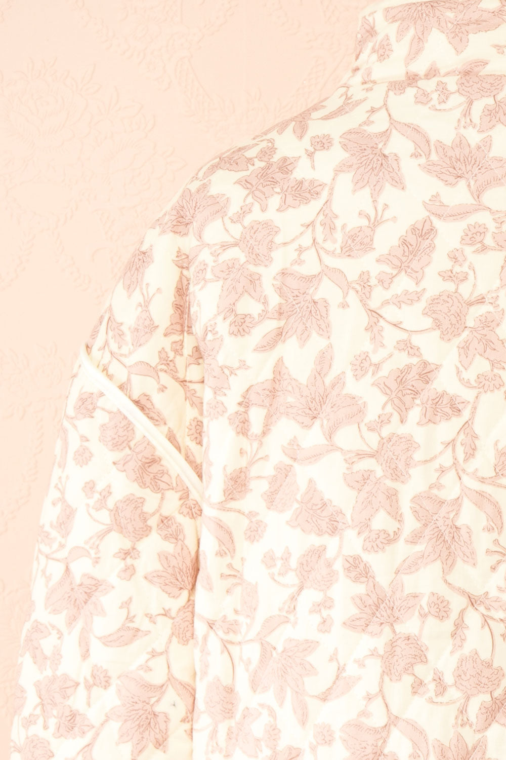 Anabeth Pink Floral Quilted Jacket with Ribbon-Tied | Boutique 1861 back