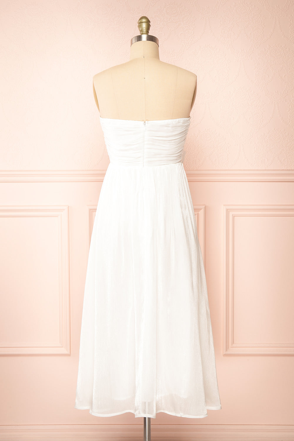 Anaiis White Strapless Midi Dress | Boutique 1861 back view
